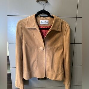 Neely Mack Y2K Genuine Leather Suede Jacket Camel Color Sz L, Fits Like Medium